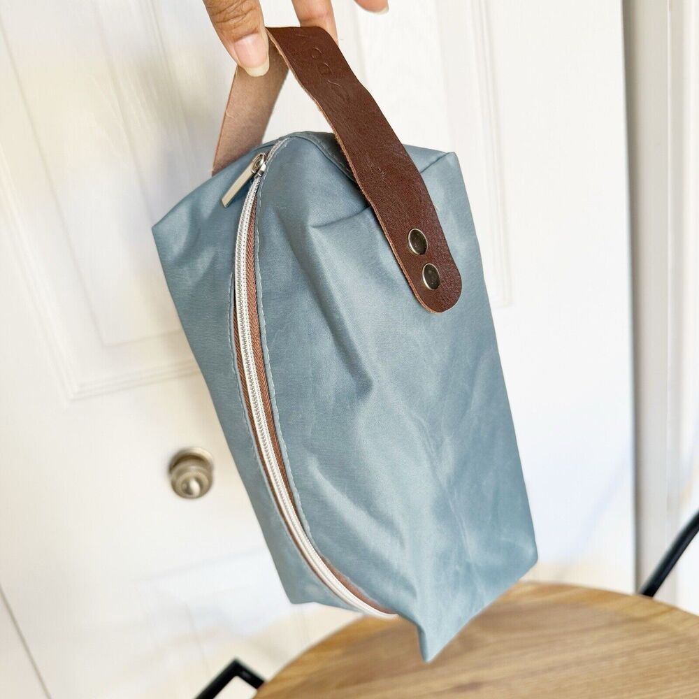 Blue Leather Strap Toiletry Travel Dove KIT Bag